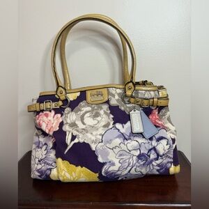 Coach Madison Floral Print Women's Purple and Yellow Tote #23348